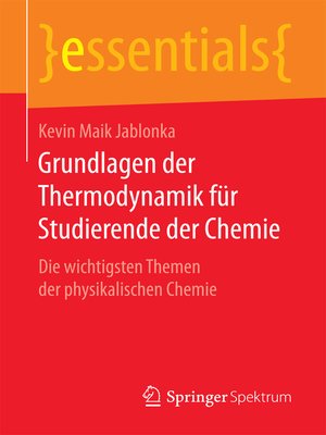 cover image of Grundlagen der Thermodynamik für Studierende der Chemie